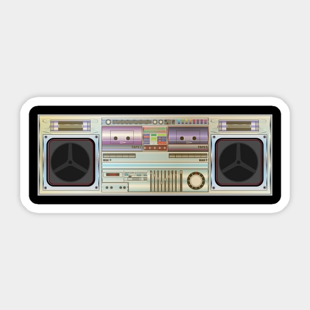 Ghetto Blaster Radio Design Sticker by Brobocop